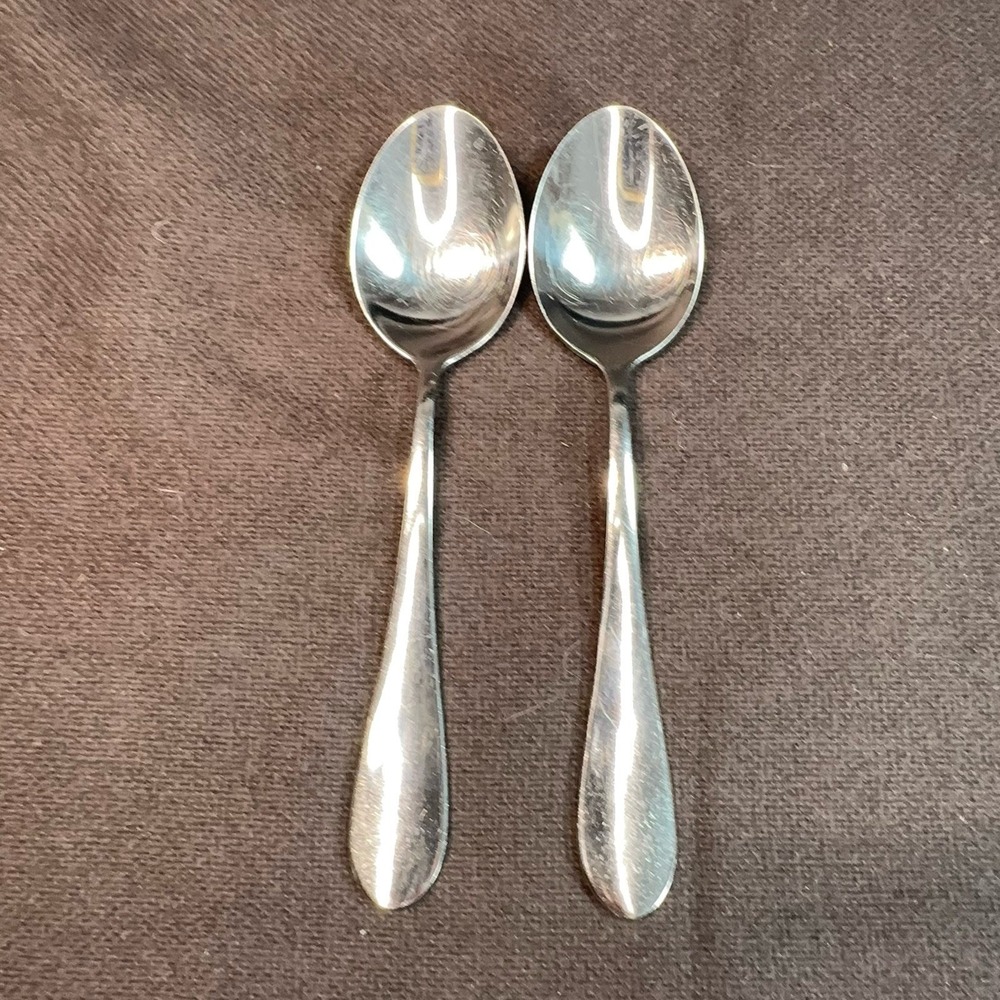Towle‎ BOSTON ANTIQUE Glossy 2 Oval Soup / Place Spoons Towle 18-10 Stainless